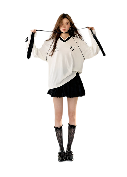 Blokette Jersey V-Neck Set