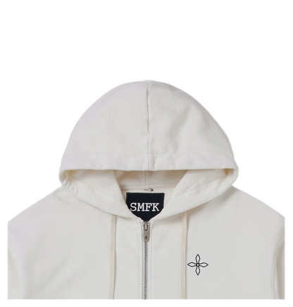 Cross Statue Oversized Zip-Up Hoodie