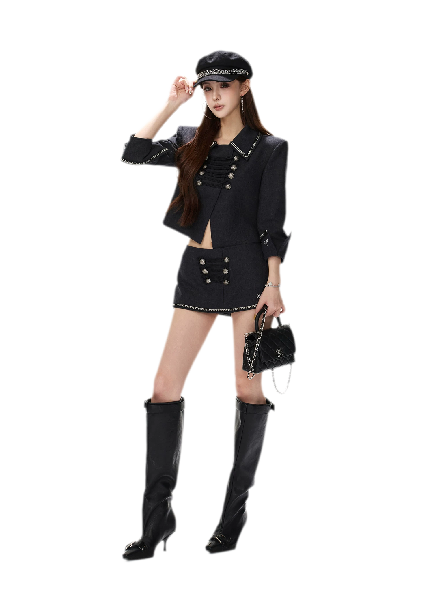 Corded Napoleonic Jacket Skirt Set