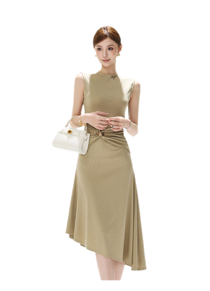 Twist Waist Asymmetric Dress