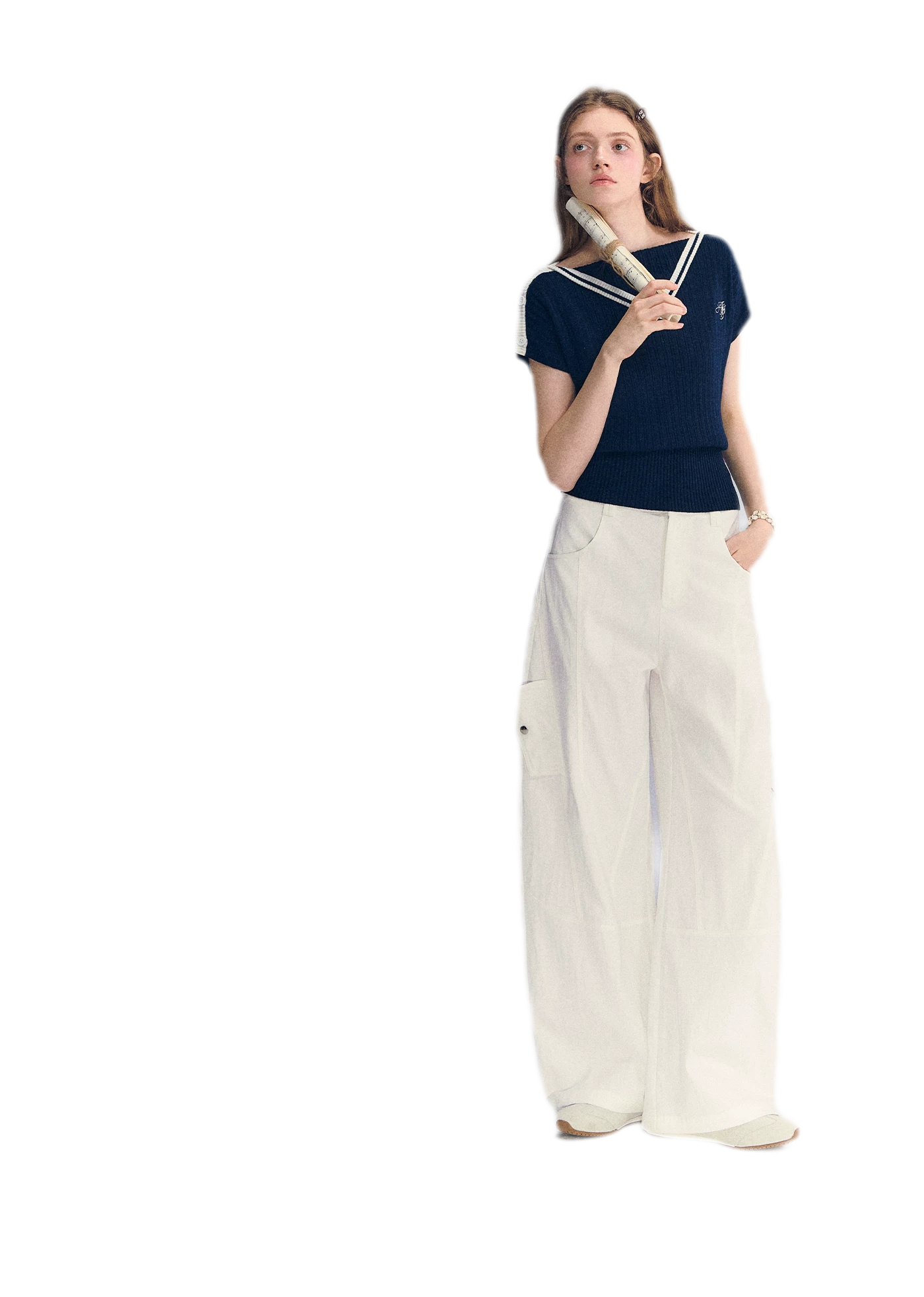 Deconstructed Curved Cargo Pants