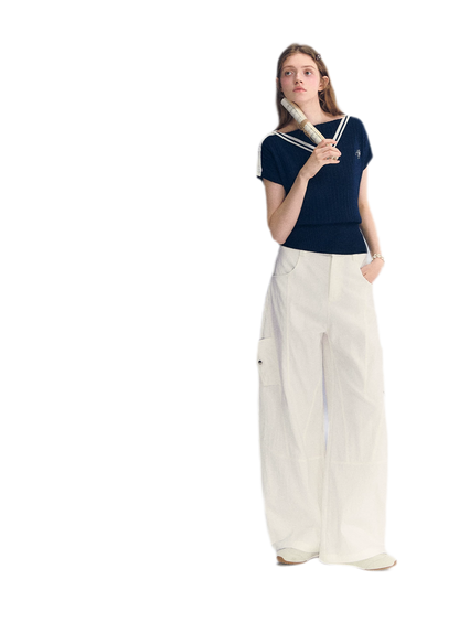 Deconstructed Curved Cargo Pants