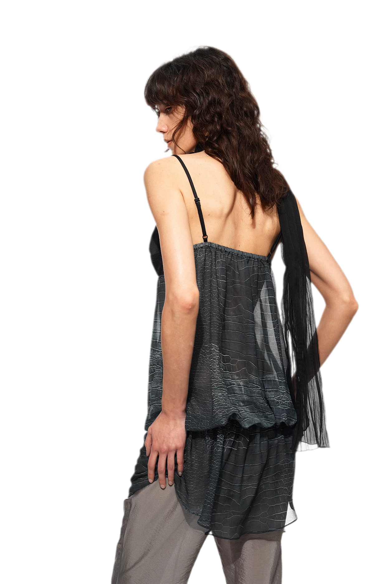 Sheer Satin Snake Camisole