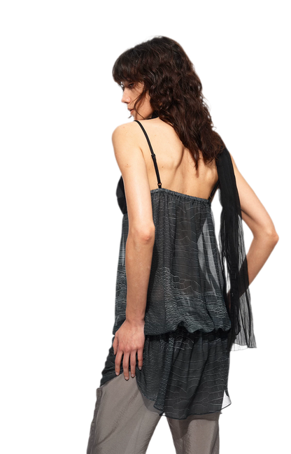 Sheer Satin Snake Camisole