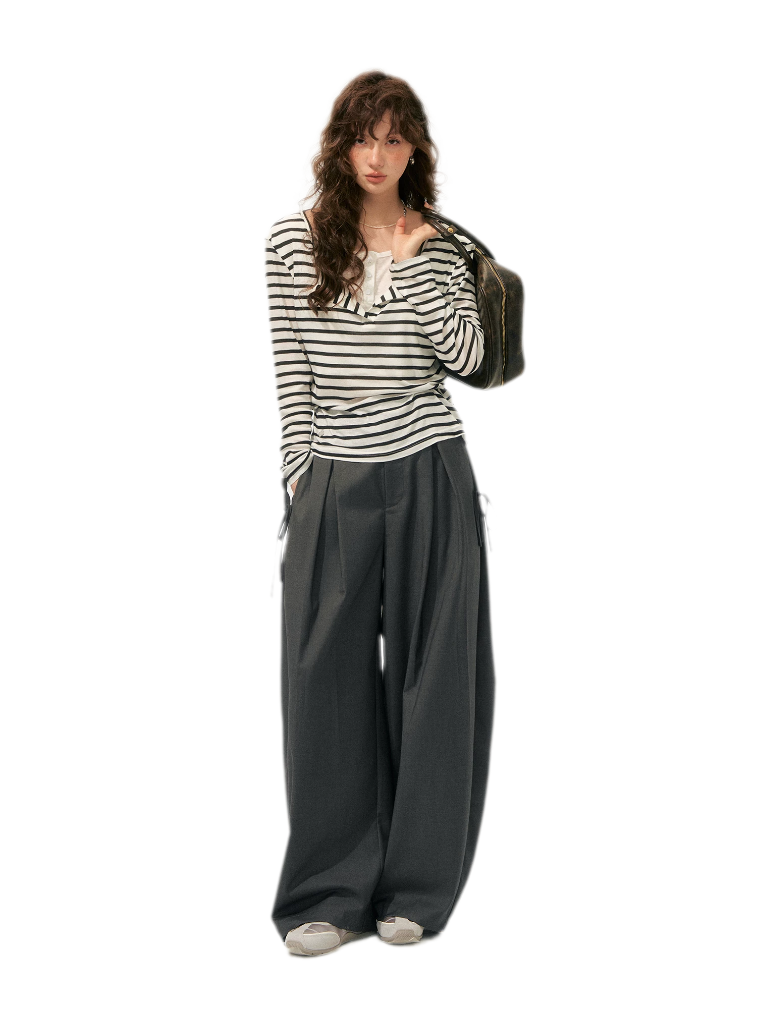 Layered Striped Knit T-Shirt