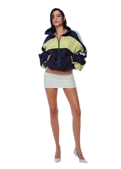Color-Block Cropped Tracksuit Set