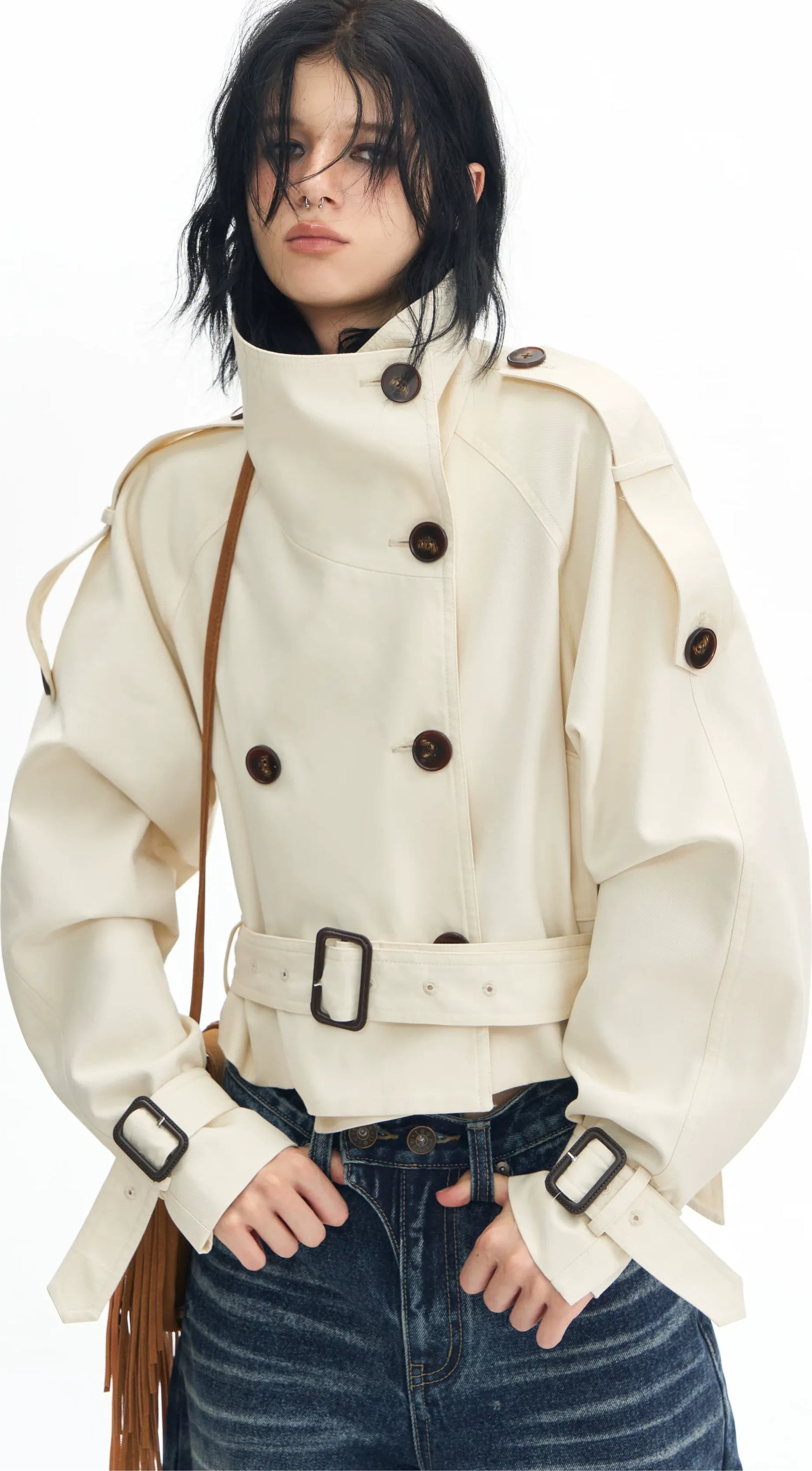Structured Trench Crop Jacket