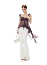 CYNR Misty Chiffon Ruffle Cami – view 11