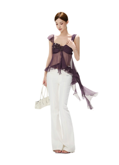 CYNR Misty Chiffon Ruffle Cami – view 11