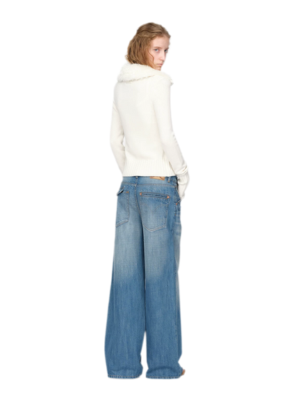 Wool Ribbed Fitted Cardigan