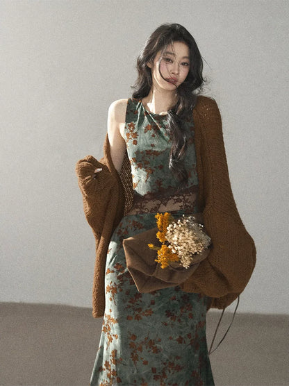 Cardigan aperto in maglia grossa