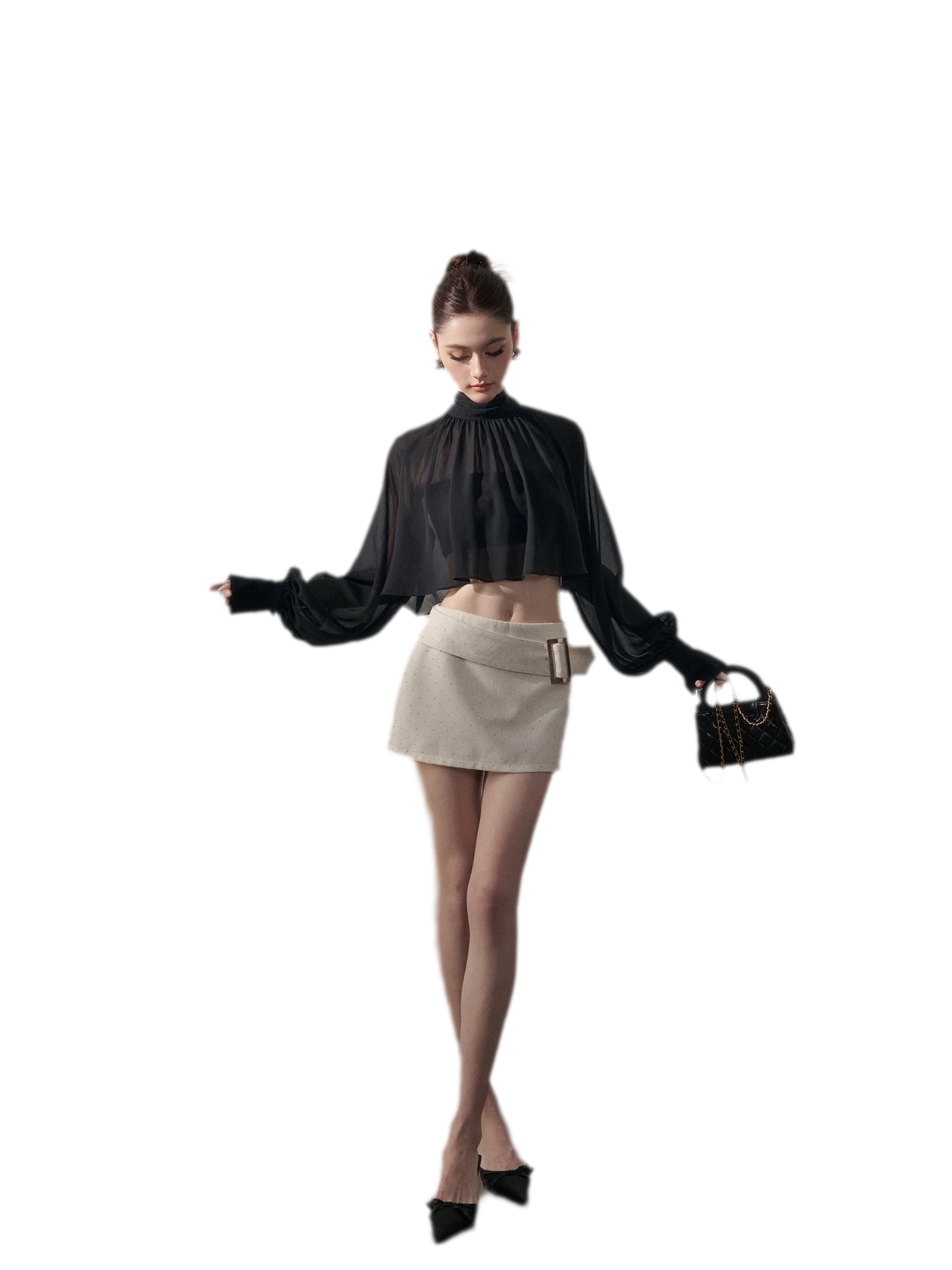 Rhinestone Low Rise Mini Skirt