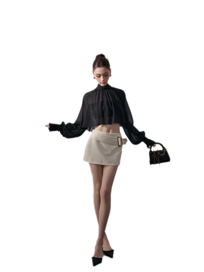 Rhinestone Low Rise Mini Skirt