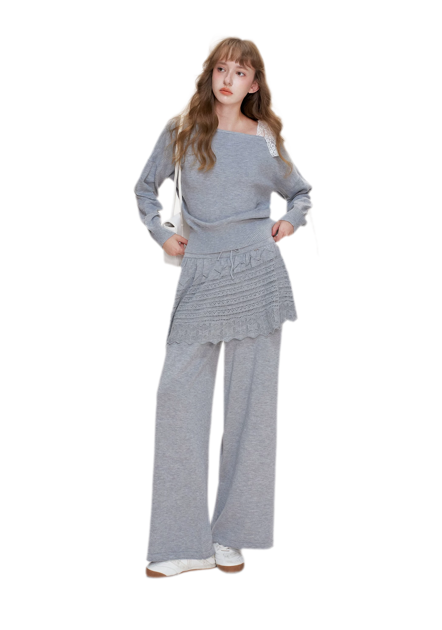 Wool Blend Asymmetric Knit Set