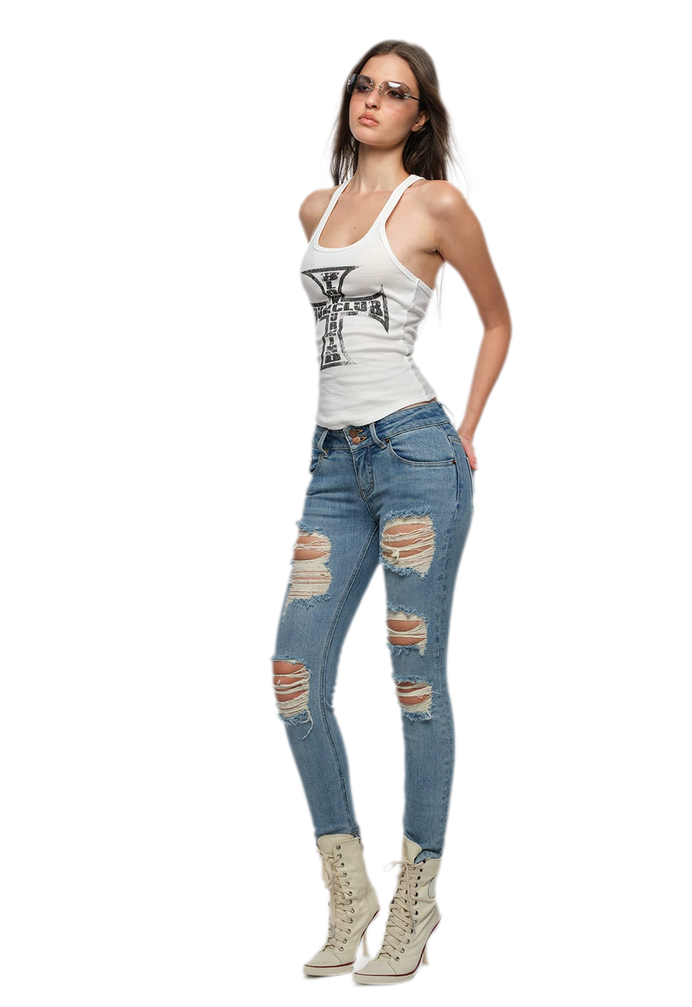 Cross Print Slim Tank