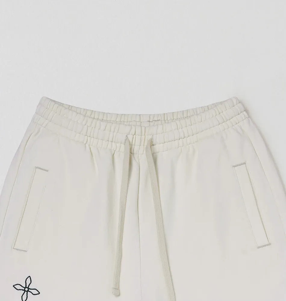 Cross Statue Wide-Leg Cotton Sweatpants