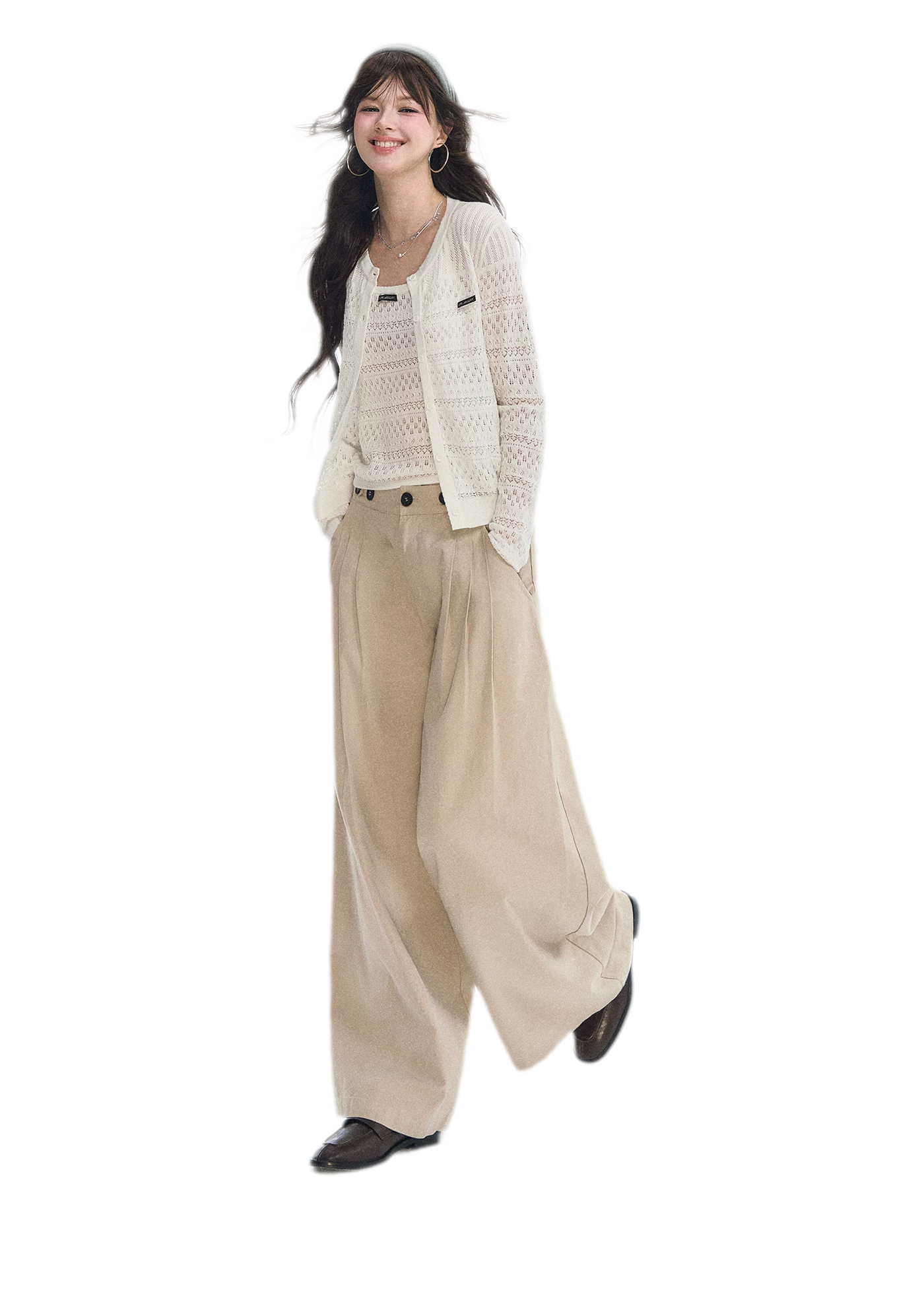 Openwork Cropped Knit Set