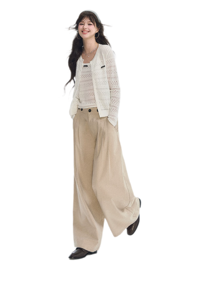 Openwork Cropped Knit Set