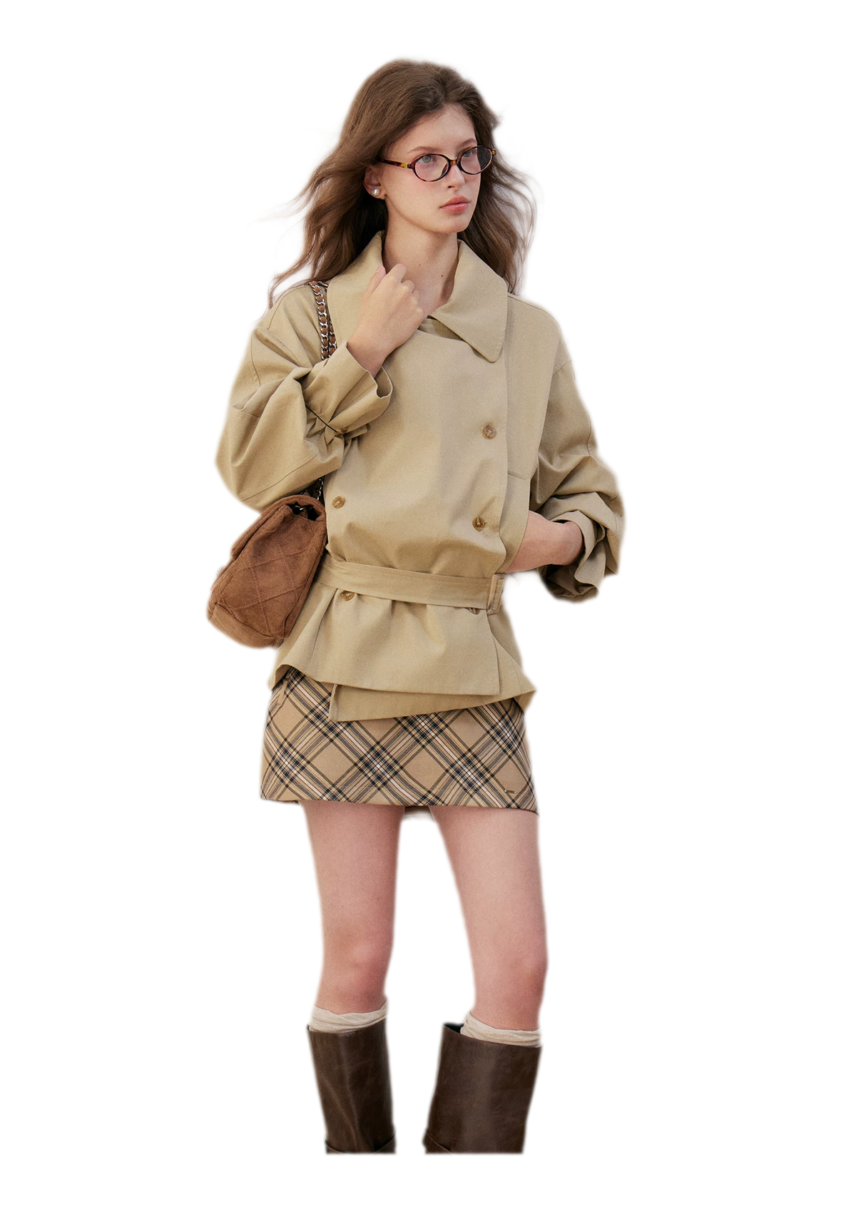 Áo trench cotton hai hàng khuy