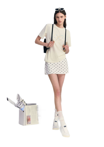 Polka Dot A-line Skort