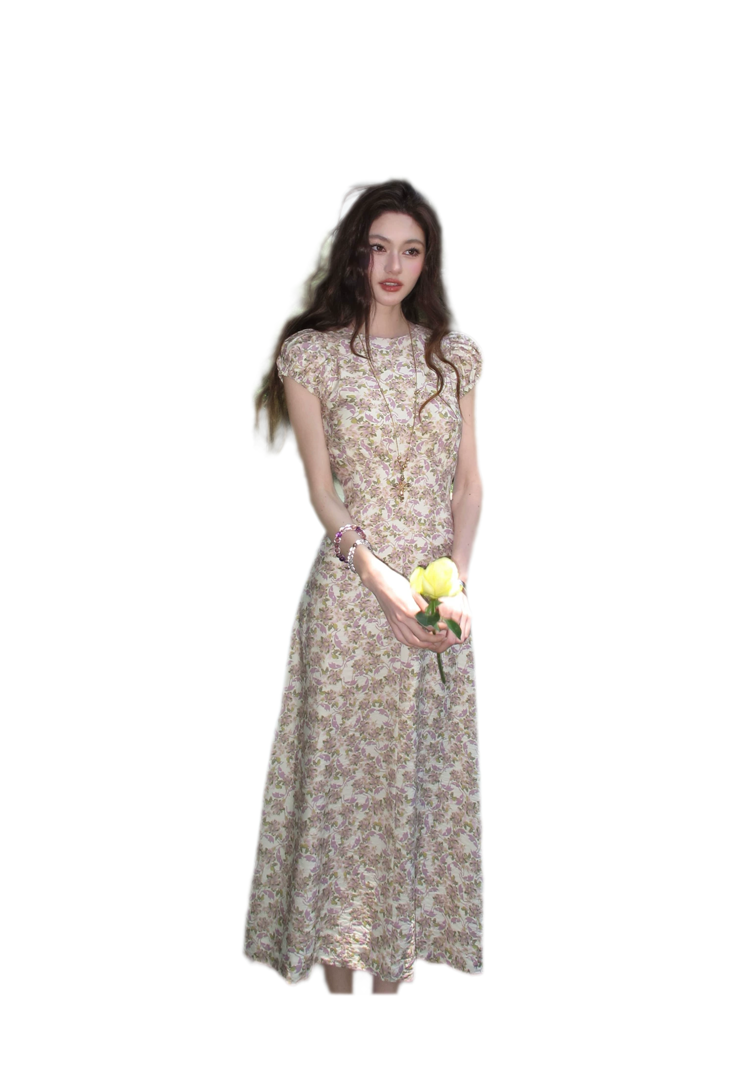 Misty Lilac Cotton Maxi Dress