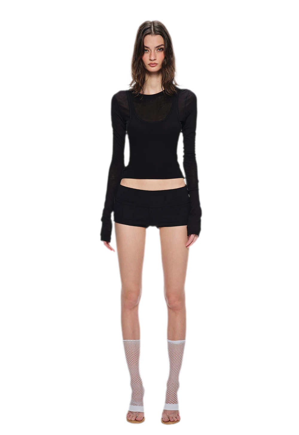 Sheer Layered Long Sleeve Tee
