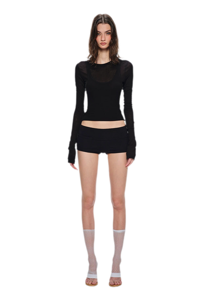 Sheer Layered Long Sleeve Tee