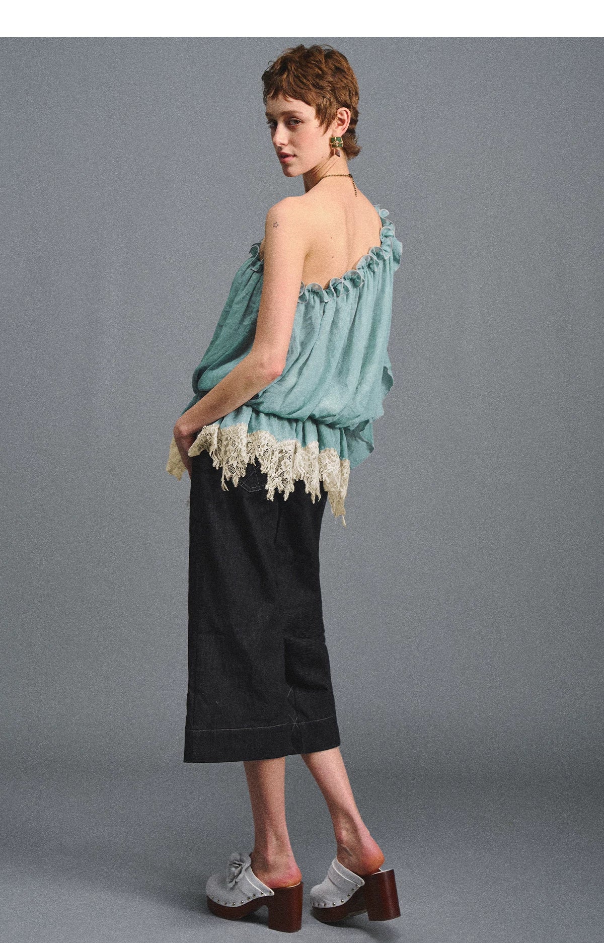 One-Shoulder Chiffon Blouse