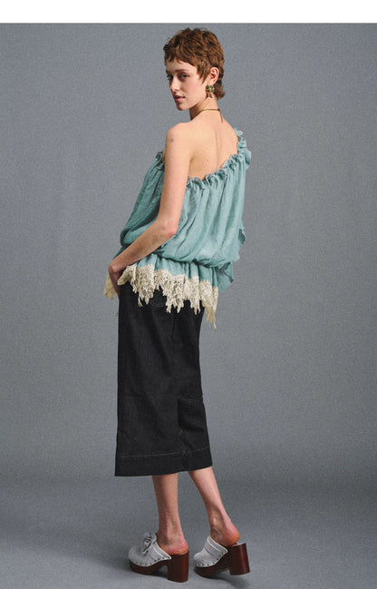 One-Shoulder Chiffon Blouse