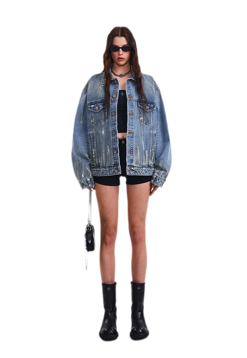 Cross Statue Denim Jacket
