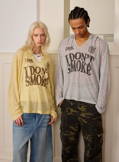 Lightweight Openwork Knit Hoodie