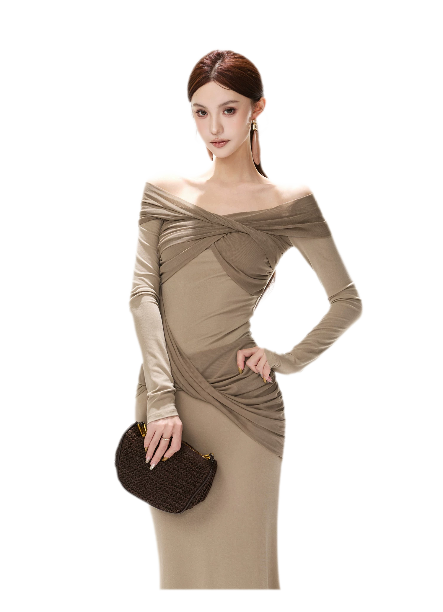 Mesh Twist Mermaid Knit Dress