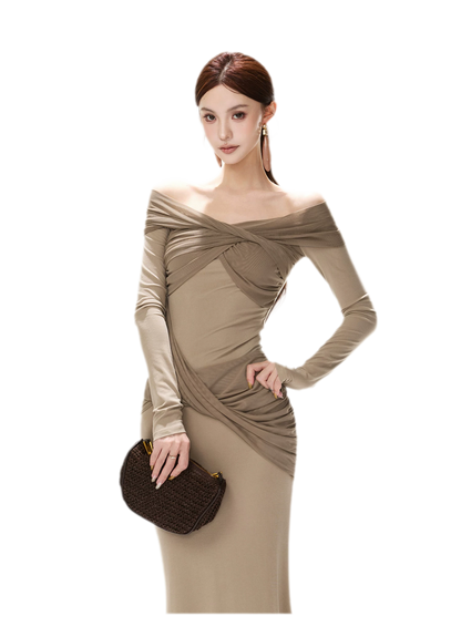 Mesh Twist Mermaid Knit Dress