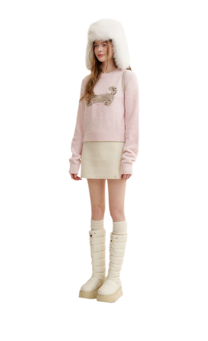 Wool Cat Jacquard Sweater