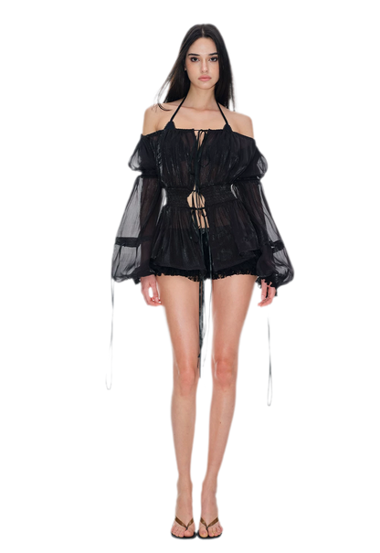 Lace Tulle Short Shorts