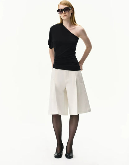 Pleated Bermuda Shorts