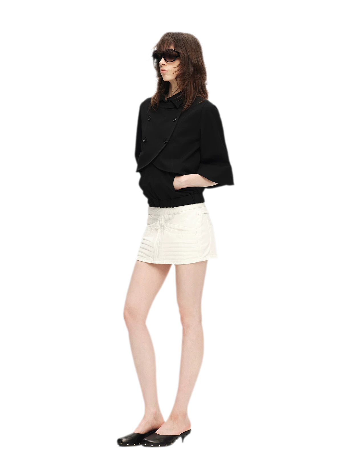 Double-Breasted Cape Vest Coat