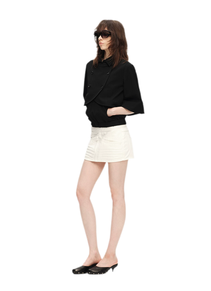 Double-Breasted Cape Vest Coat