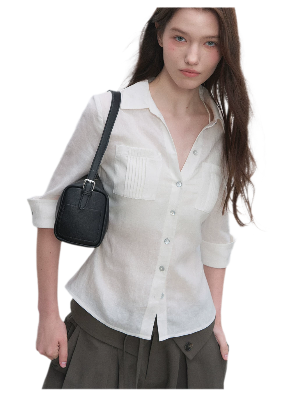 Tencel Linen Cinched Shirt