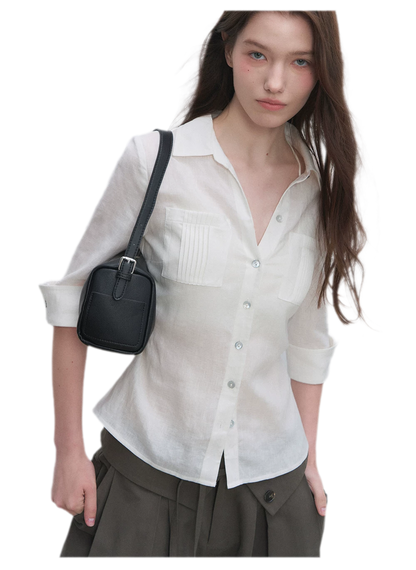 Tencel Linen Cinched Shirt