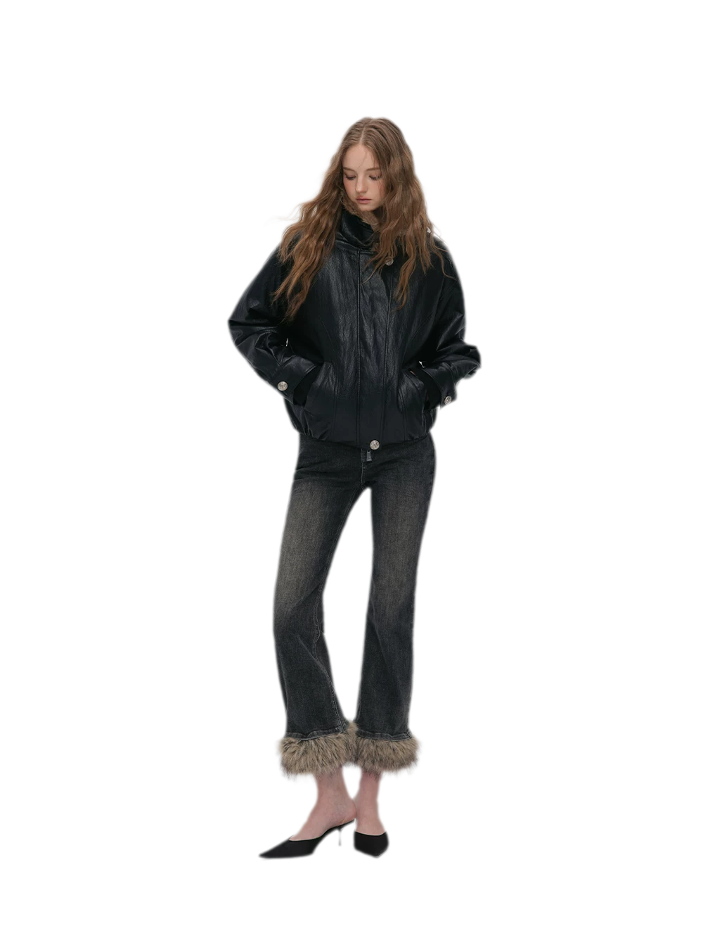 Metallic Leopard Collar Jacket
