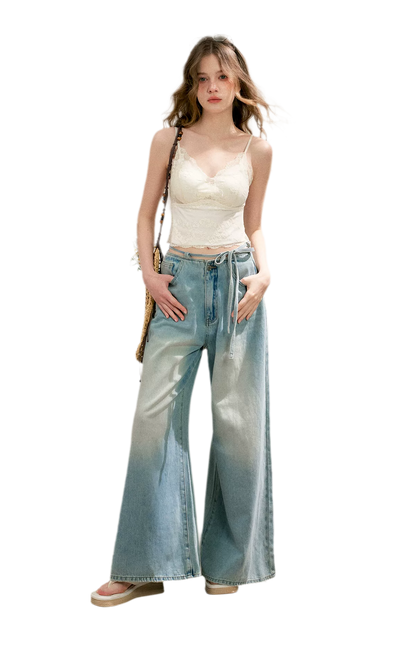 Bow Wide-Leg Jeans