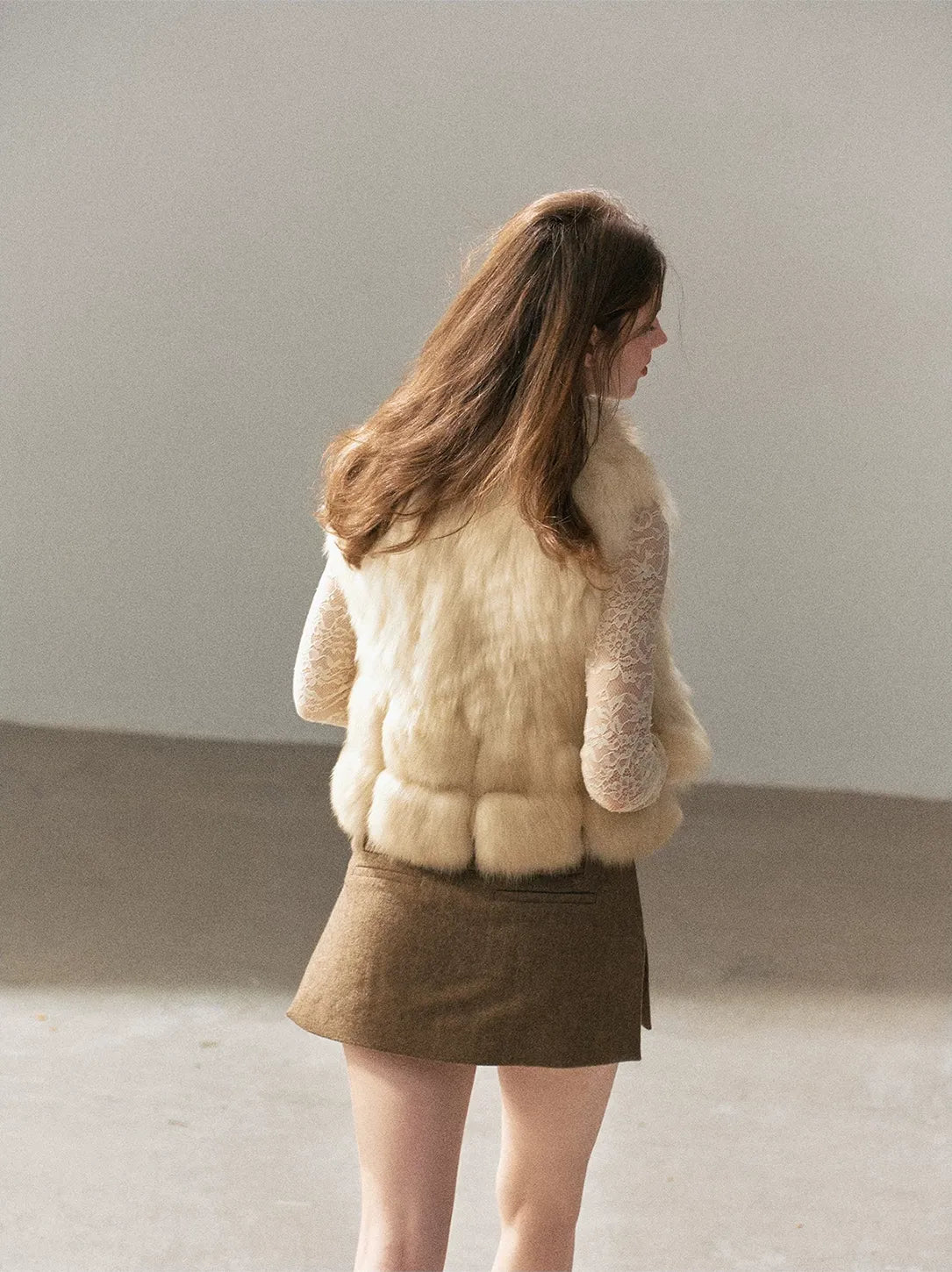 Fox Fur Stand-Collar Vest