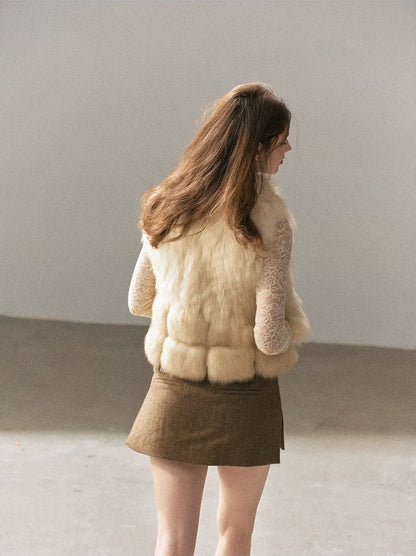 Fox Fur Stand-Collar Vest