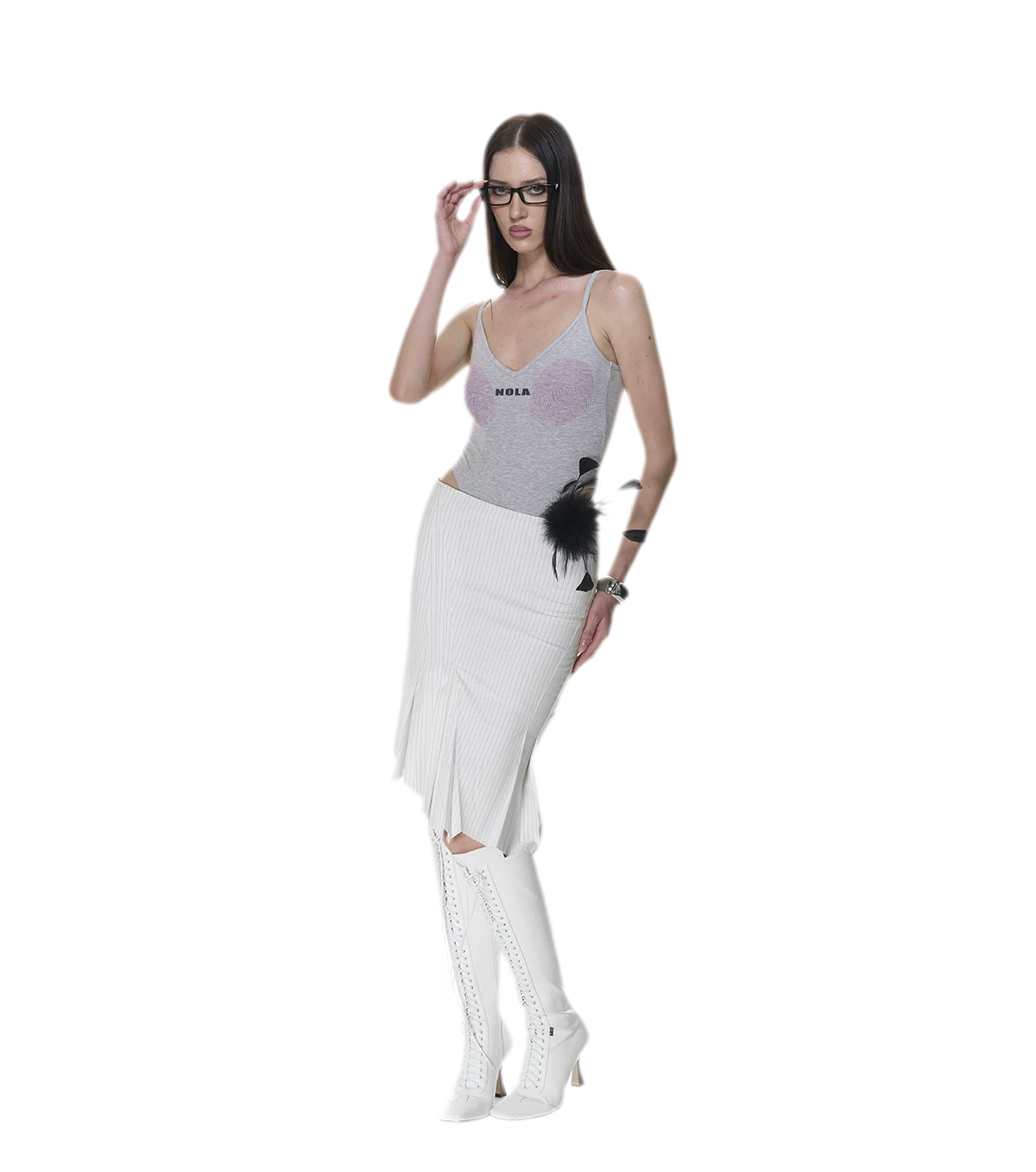 Fingerprint Print Backless Jumpsuit