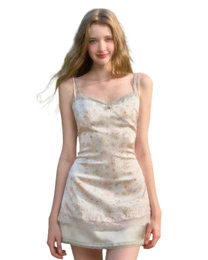 Satin Print Mini Dress