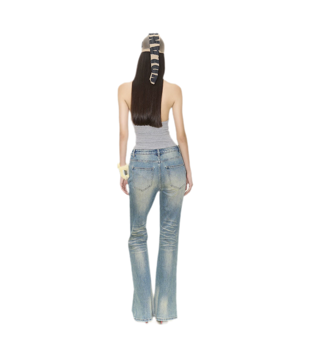 Pearl Embellished Straight Jeans