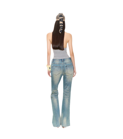 Pearl Embellished Straight Jeans