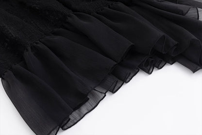 Lace Patchwork Tulle Skirt
