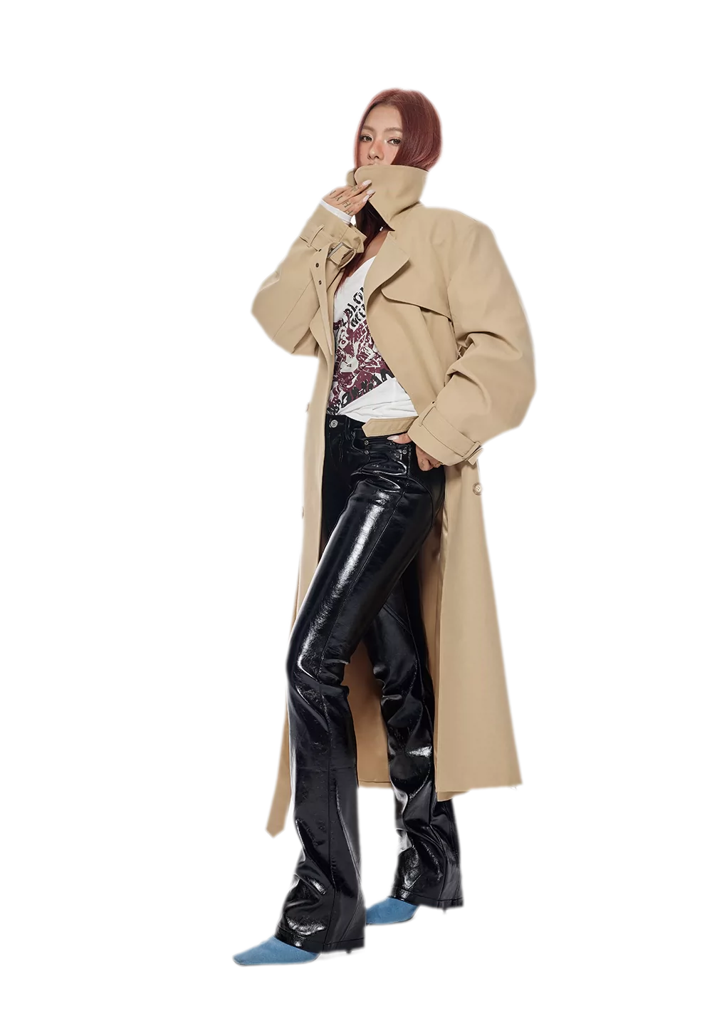 Black PU Flared Pants